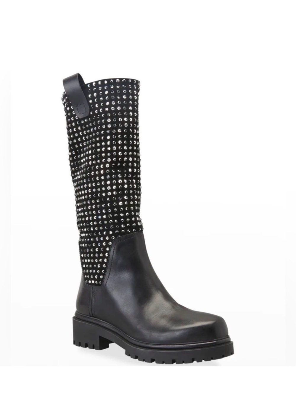 Rene Caovilla Crystal Moto Boots